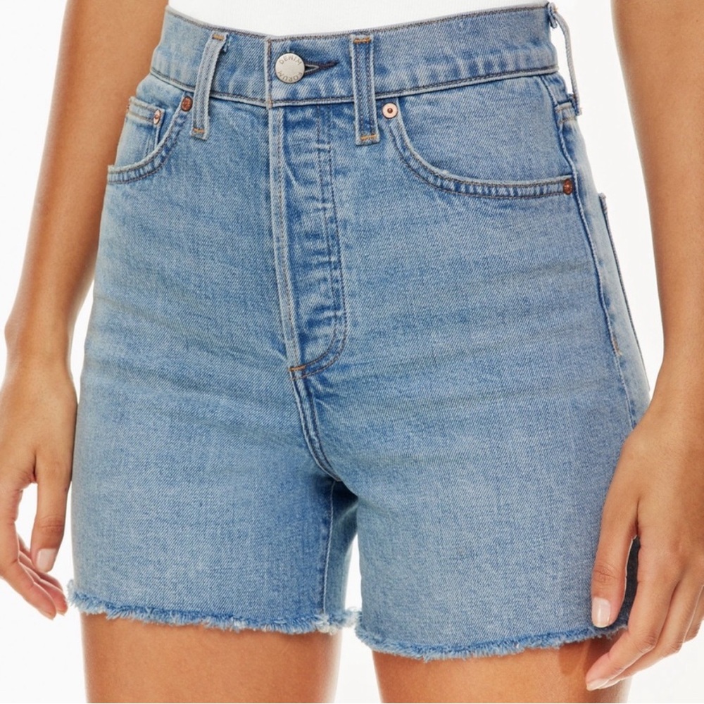 Aritzia Denim Forum Light Blue Denim Shorts 50s Arlo shorts